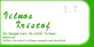 vilmos kristof business card