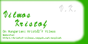 vilmos kristof business card